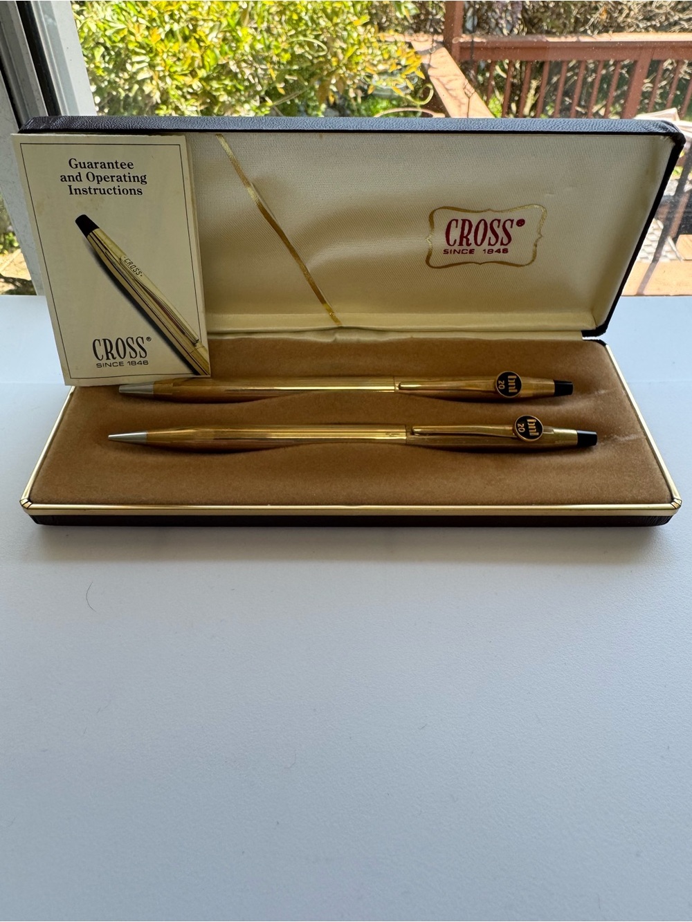 Cross Gold Ballpoint Pen and Pencil Set - Gold